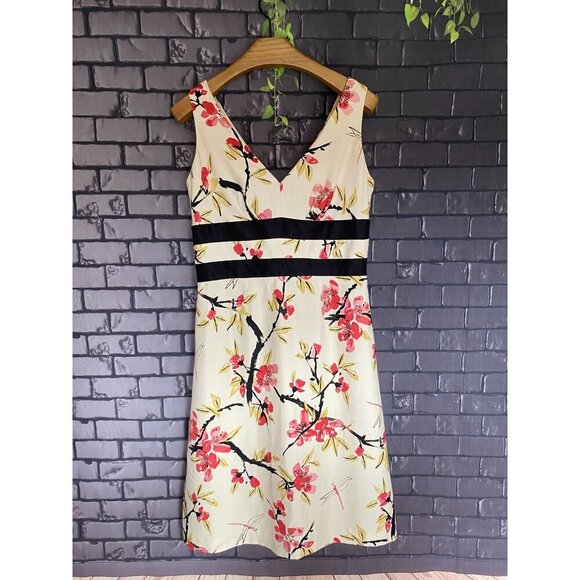 Donna Ricci Dresses & Skirts - Donna Ricco Y2K New York 100% Silk Cherry Blossom Floral Empire Waist Sheath 6